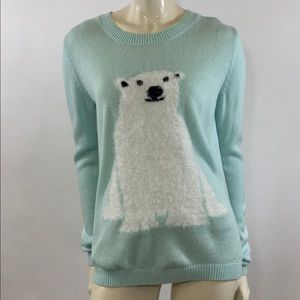 H&M Divided Red Polar Bear Stitched Sweater